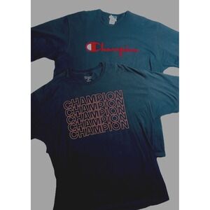 Champion Mens 2X Graphic T-Shirt Lot 2 Black (2 Shirts) Size XXL